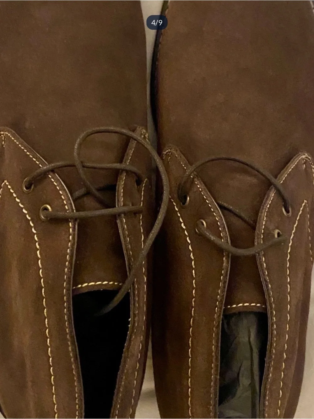 French Connection Brown Suede Chukka Boots with Contrast Stitching